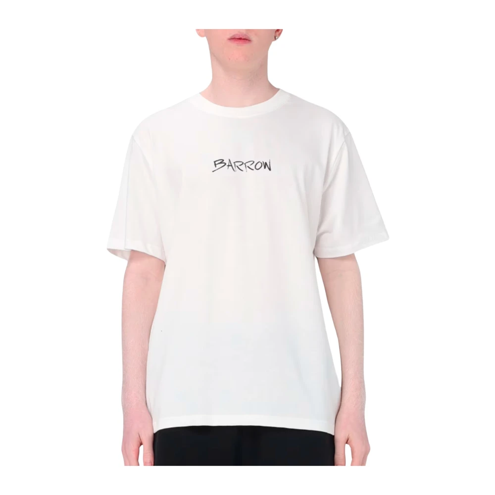 Barrow Off-White Jersey T-Shirt Unisex White Heren