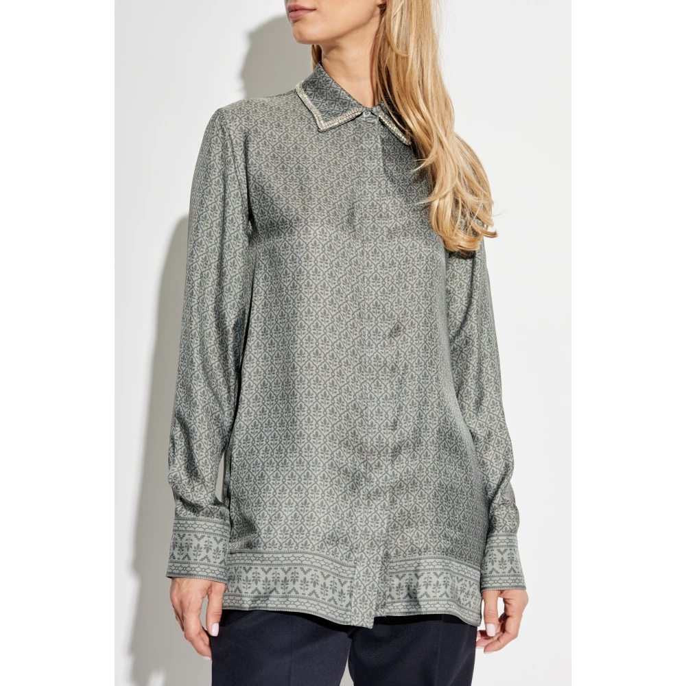 Golden Goose Shirt met decoratieve kraag Gray Dames