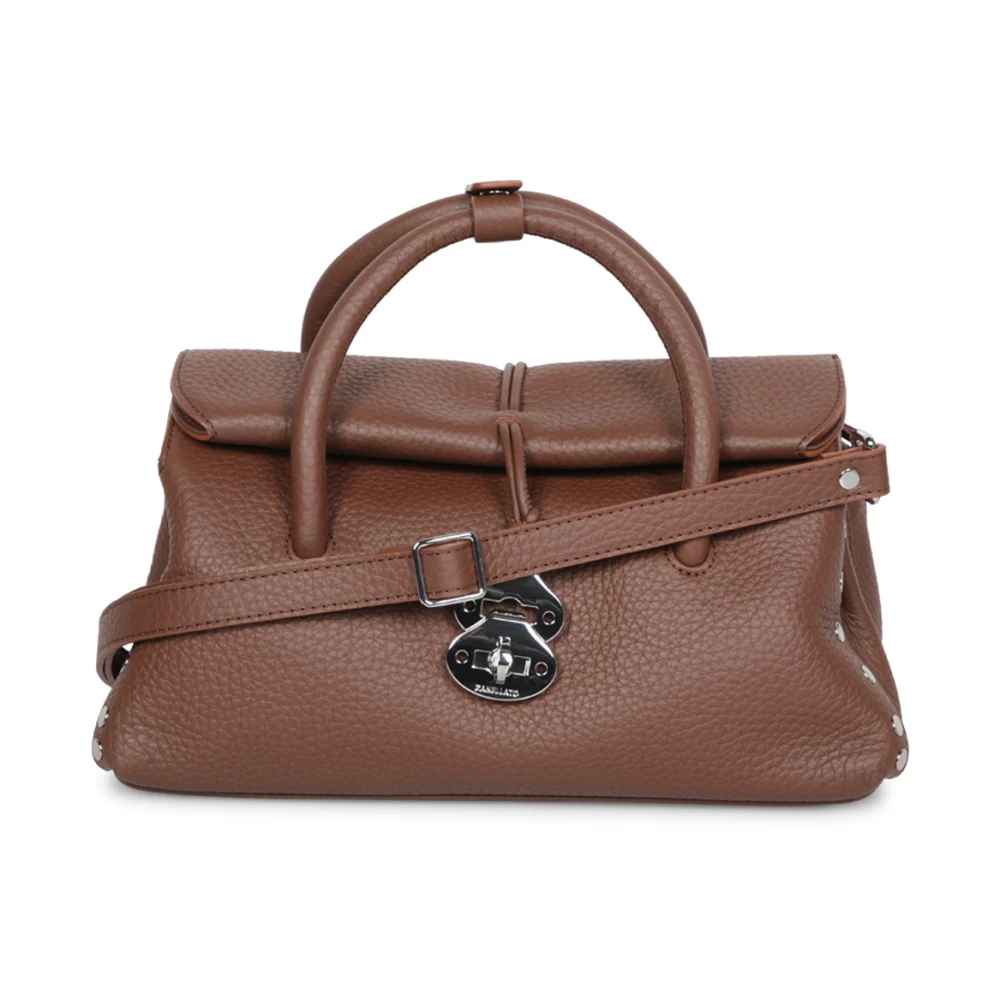 Zanellato Elegante Leren Schoudertas Brown Dames