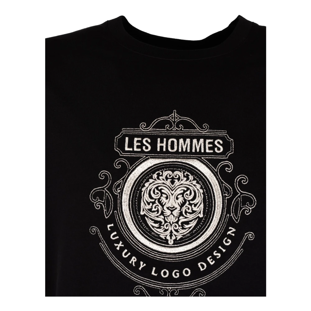 Les Hommes Klassieke Ronde Hals T-Shirt Black Heren