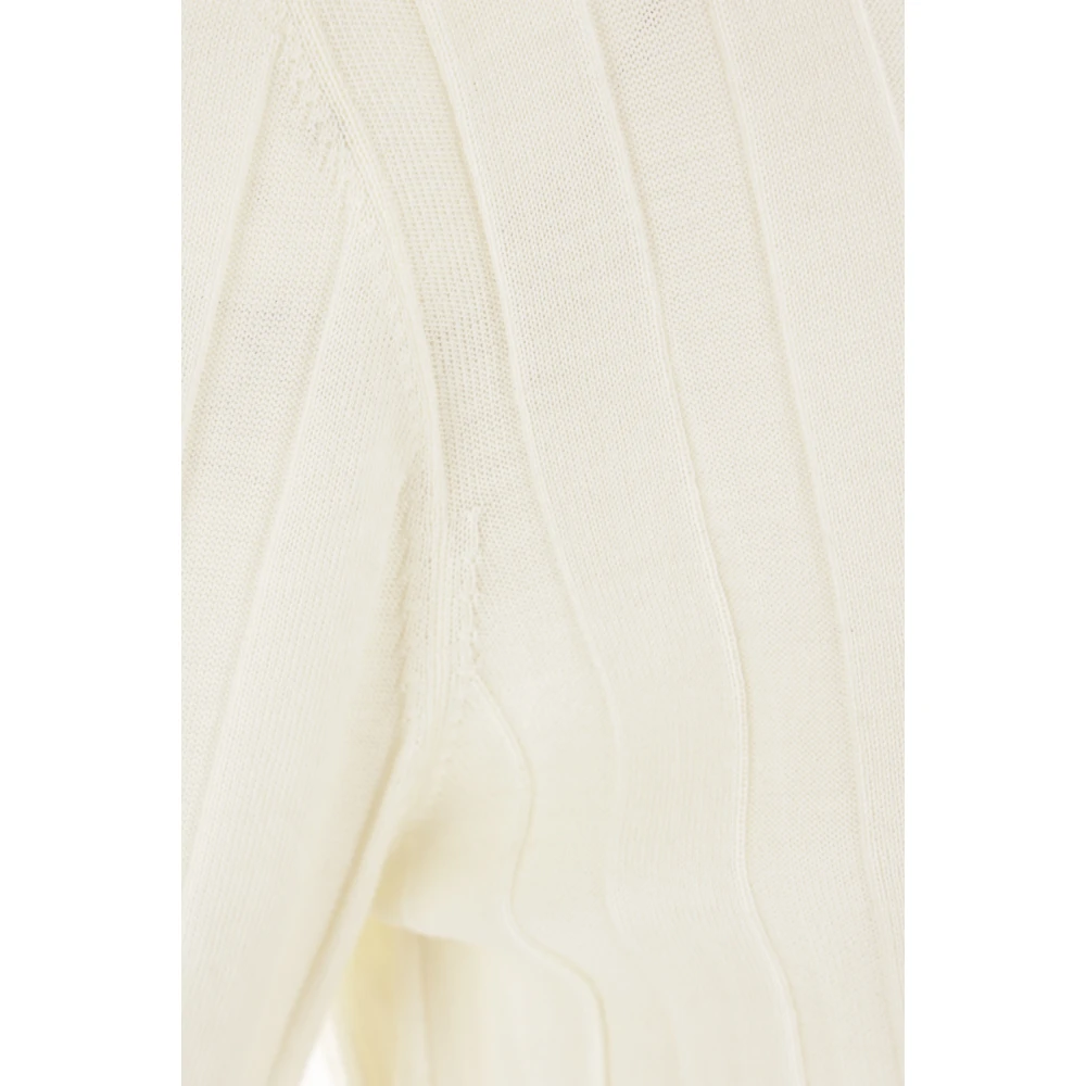 allude Geribde wollen trui met turtleneck Beige Dames