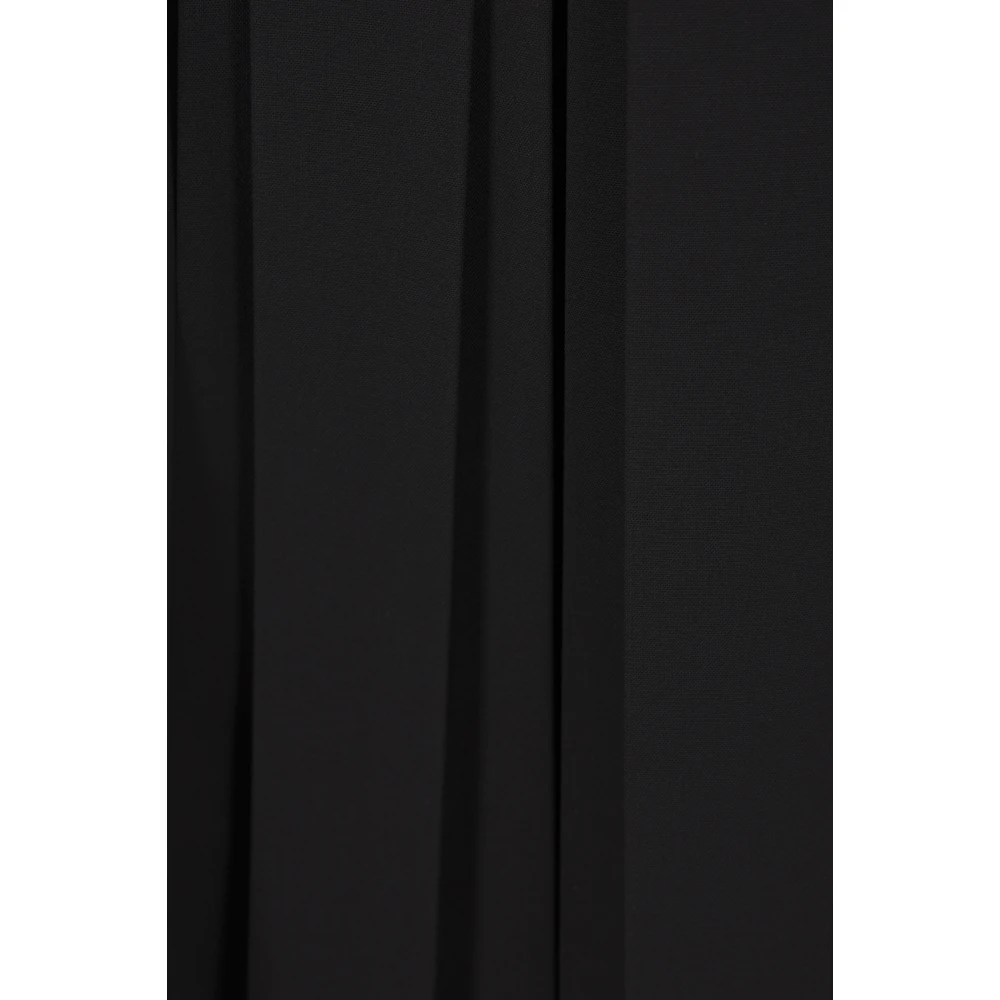Ermanno Scervino Zwarte Geplooide Rok Stretchwol Black Dames