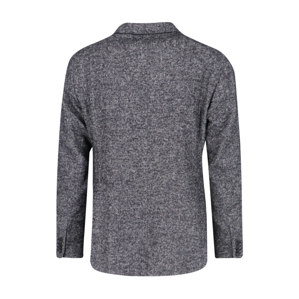 Tagliatore Dubbelborst Houndstooth Blazer Grijs Gray Heren