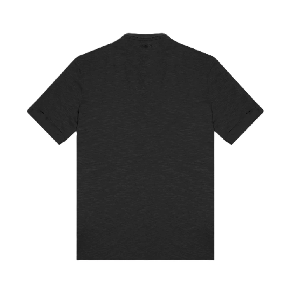 Antony Morato Slub Cotton Regular Fit Henley T-Shirt Black Heren