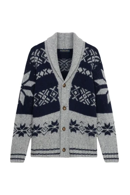 Donegal Jacquard Sjalkragekofta