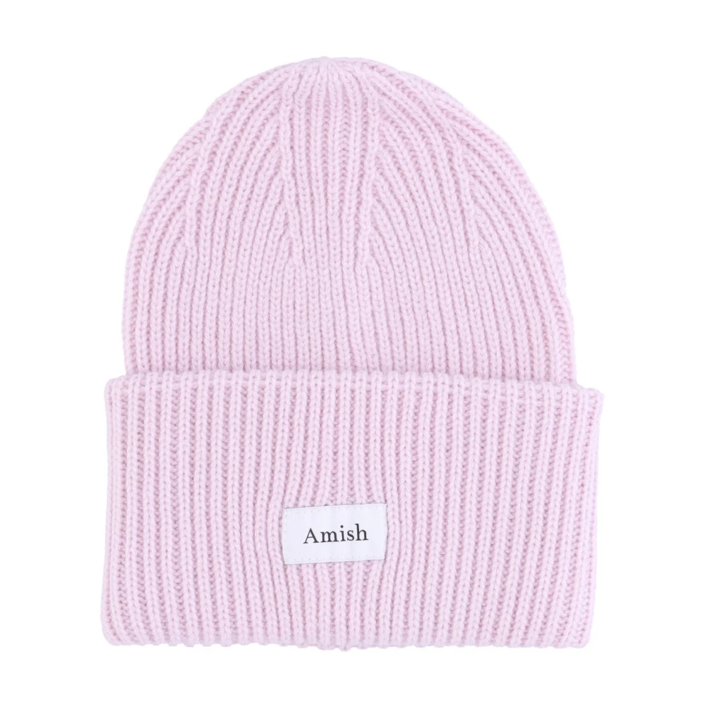 Hvit ullblanding beanie lue