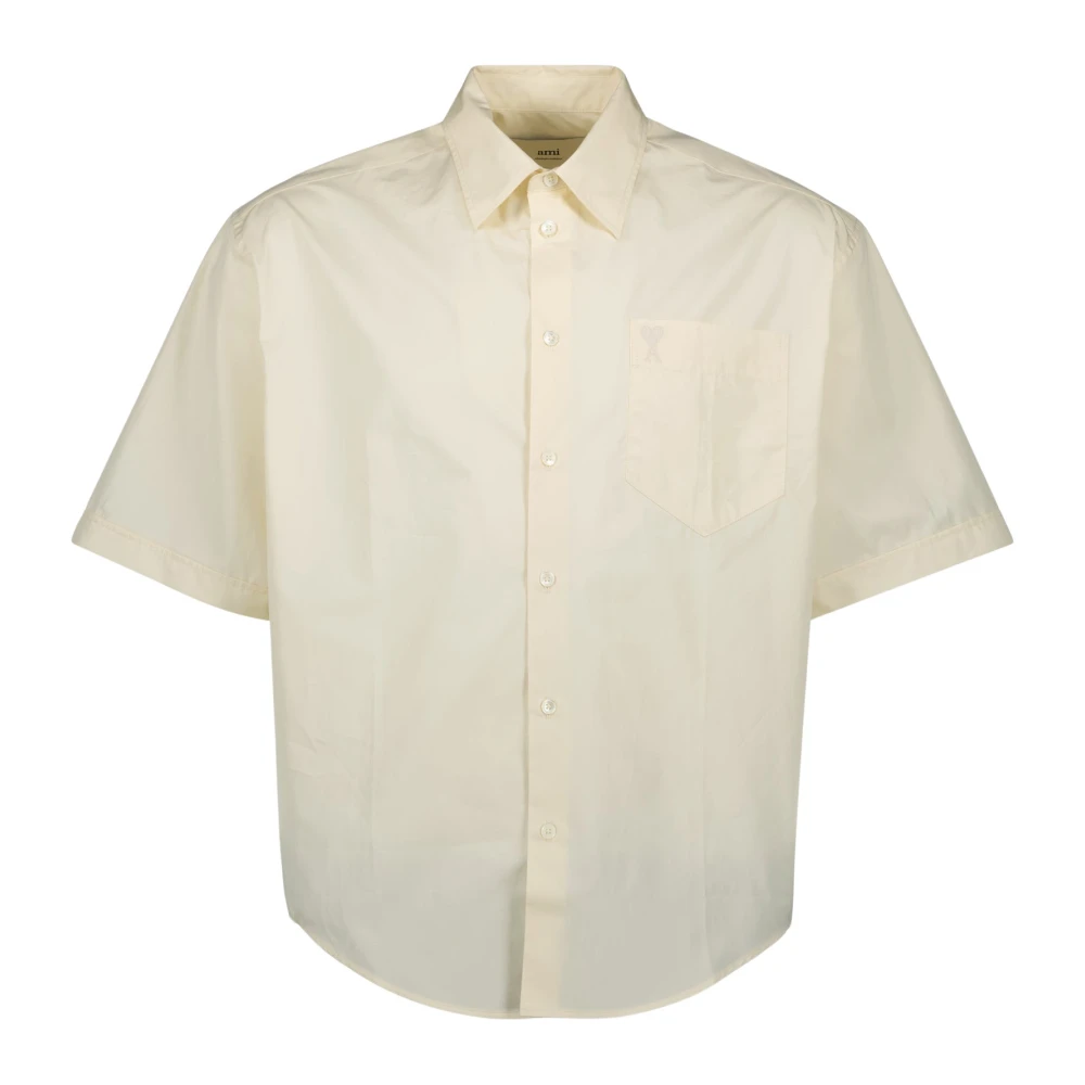 Ami Paris Gul Beige Bomullsskjorta Vår-Sommar 2025