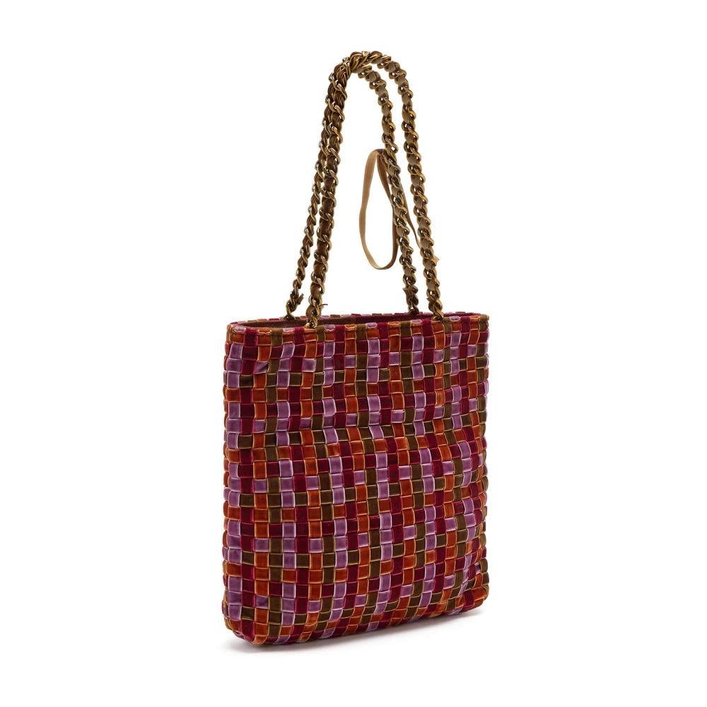 Maliparmi Velvet Schoudertas met Multicolor Spel Red Dames