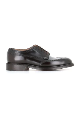 Ebony Borstat Läder Wingtip Skor