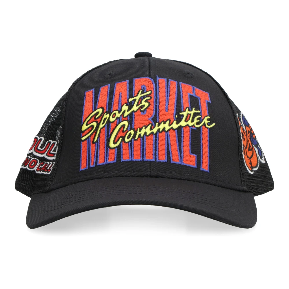 Market Geborduurde baseballpet Black Heren