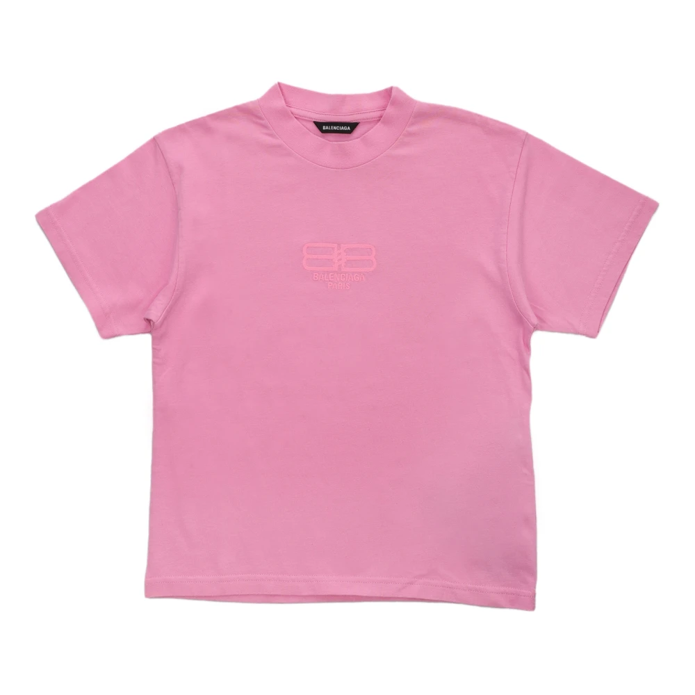 Balenciaga Paris Icon Logo Rosa T-shirt Pink, Flicka