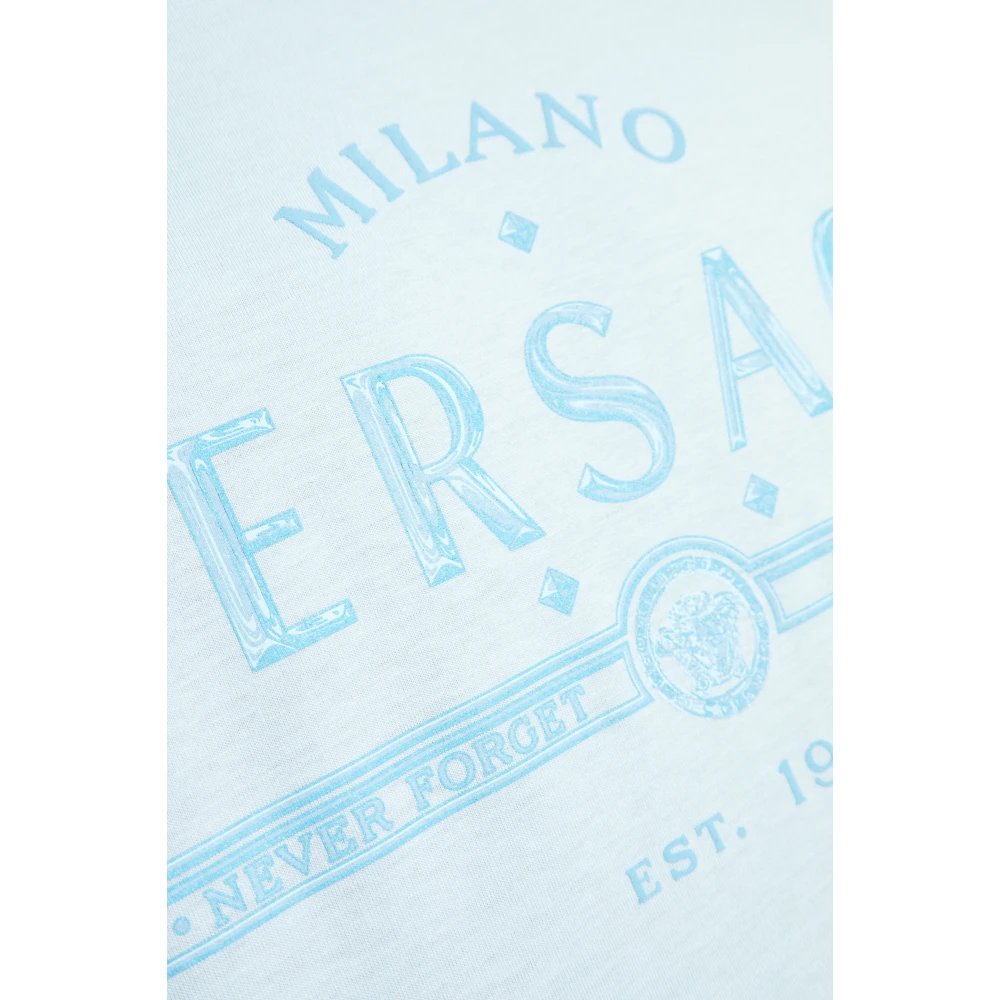 Versace T-shirt met bedrukt logo Blue Heren