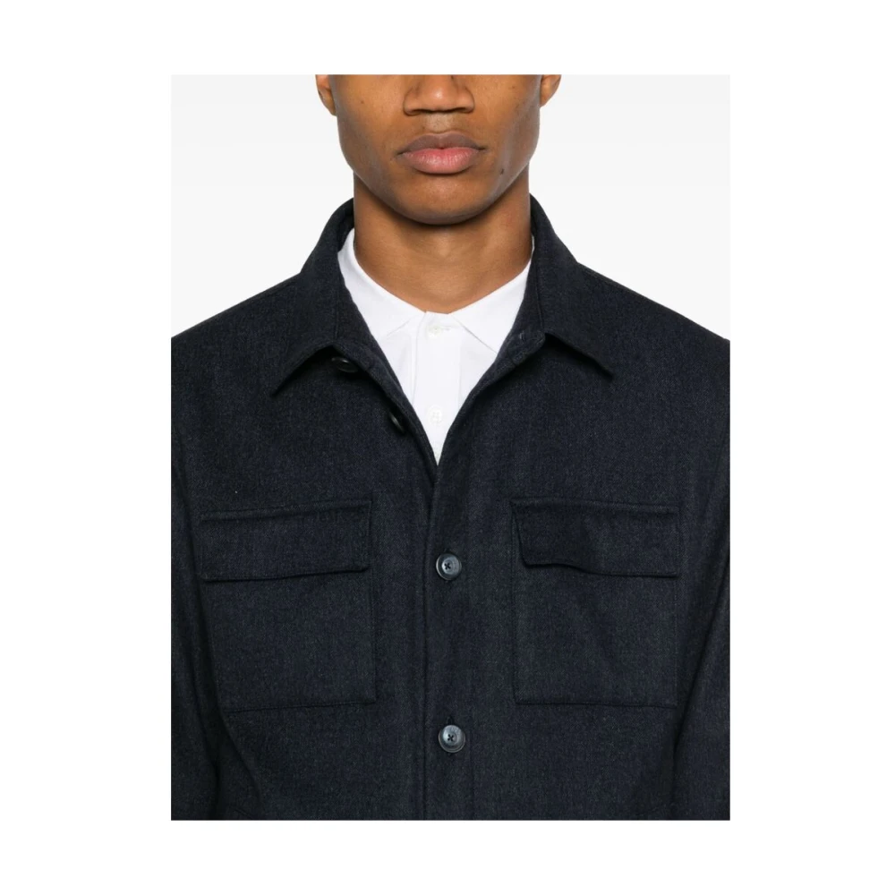 Herno Marineblauwe Klassieke Jas Blue Heren