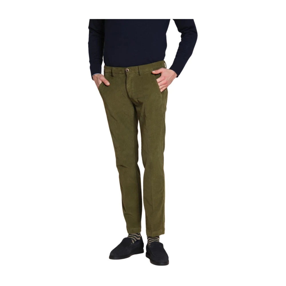 Mason's Men's Green Slim Fit Olive Corduroy Chino Trousers - Chinos - 3XL - Trousers
