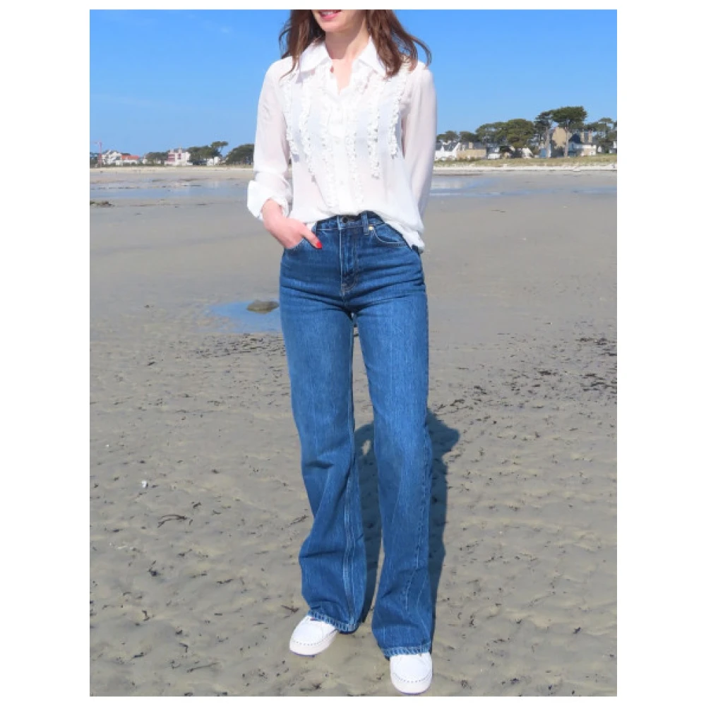 Mason's Nicole Gerimpelde Viscose Blouse White Dames