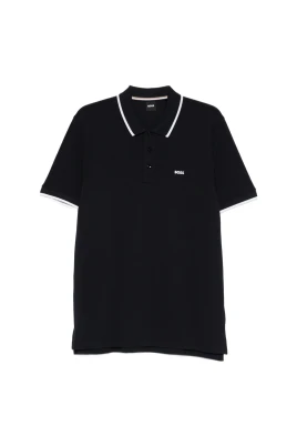 Polo med ribbad krage