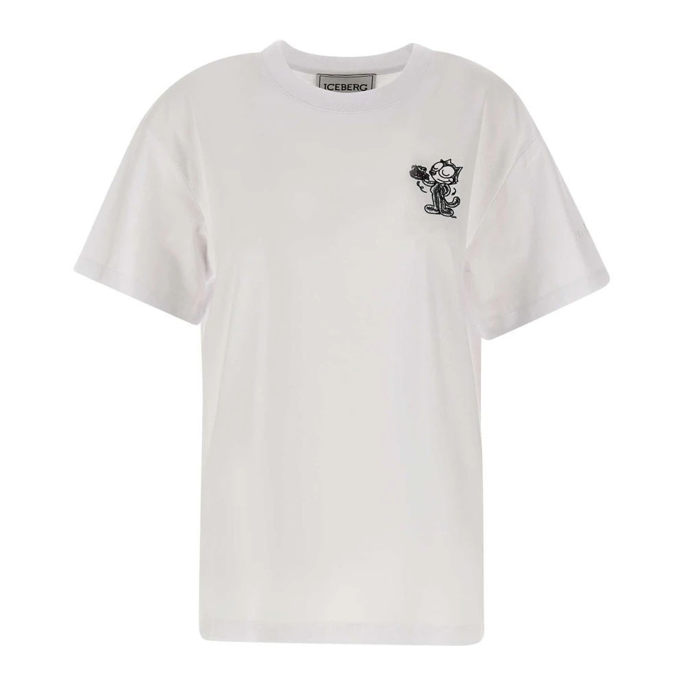 Iceberg T-shirt met cartoonafbeeldingen White Dames