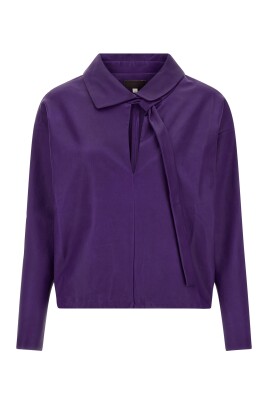 Chemisier Femme SUISTUDIO Alec - Soie Pure, Violet Lilas, Taille UK4 - Occasion Très Bon état