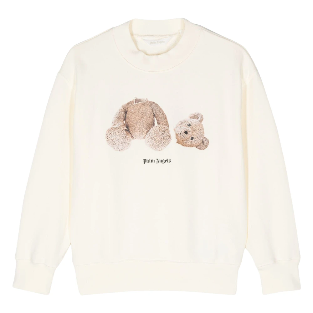 Palm Angels Girls Beige Kids Sweatshirts, 8 Y, Teddy Bear Crewneck Sweatshirt