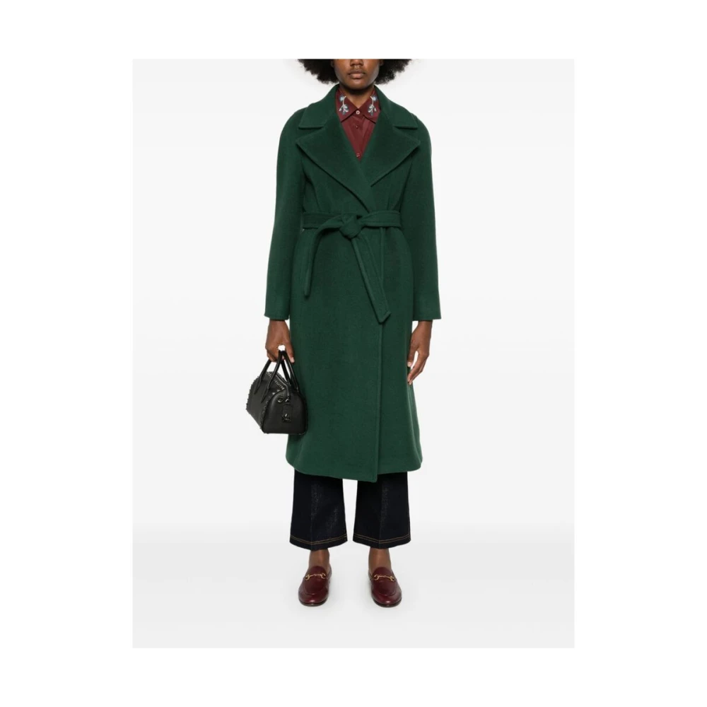 ETRO Bosgroene Wol-Kasjmier Jas Green Dames