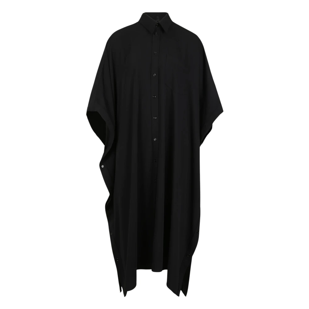 Mm6 Maison Margiela Women's Black Oversized Asymmetric Shirt Dress