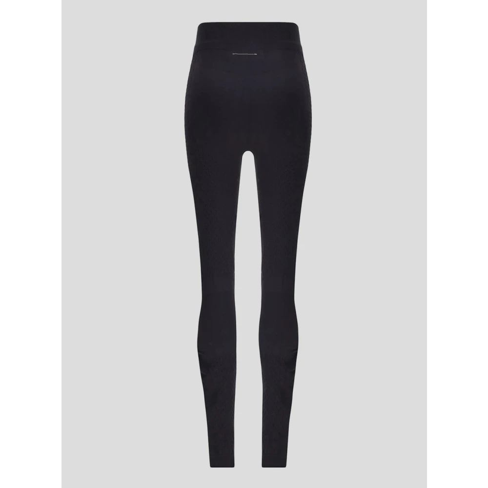 MM6 Maison Margiela Logo Leggings van Polyamide Black Dames