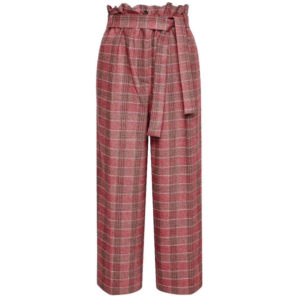 Pinko Rode Flanellen Broek Prince of Wales Red Dames