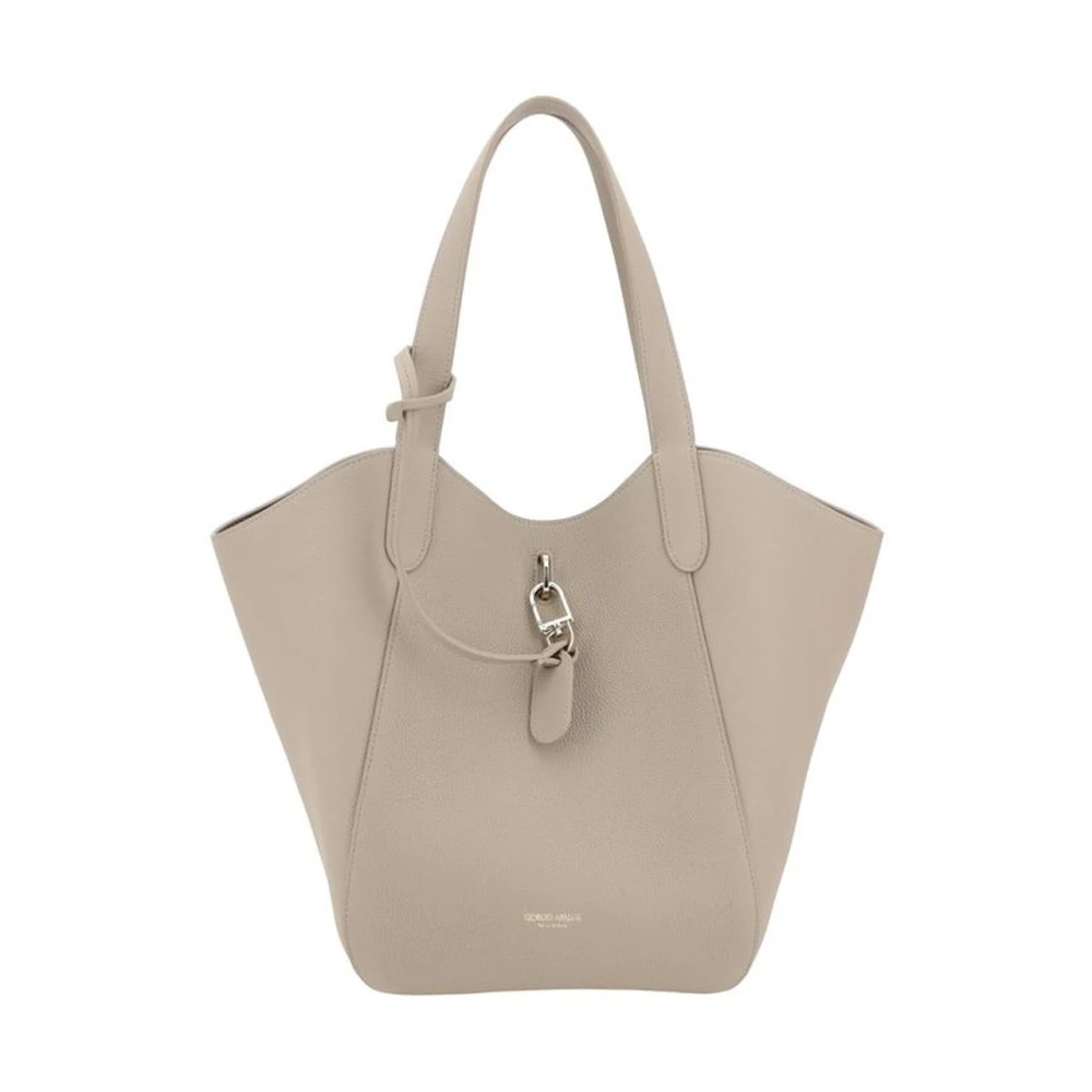 Giorgio Armani Monogram Leren Schoudertas Gray Dames