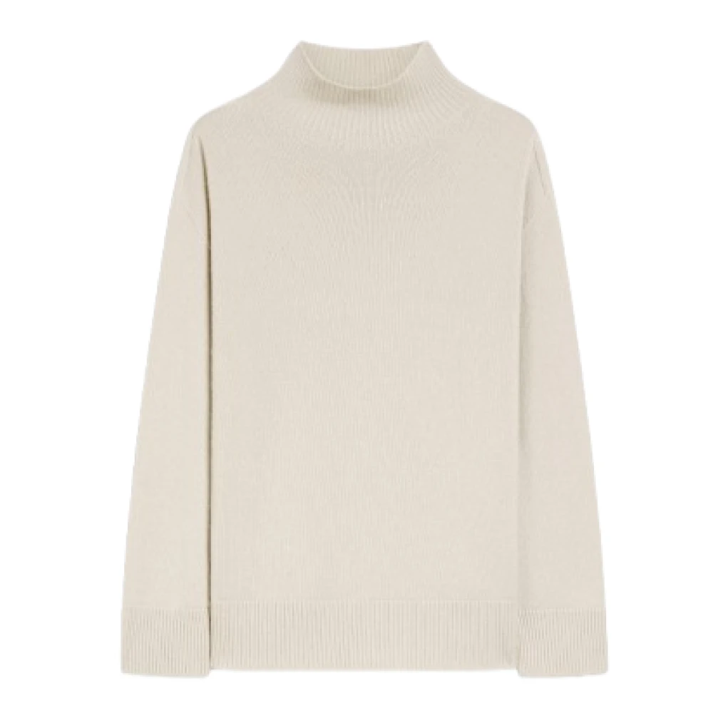 Max Mara Sand Kashmir Turtleneck Tröja Beige, Dam