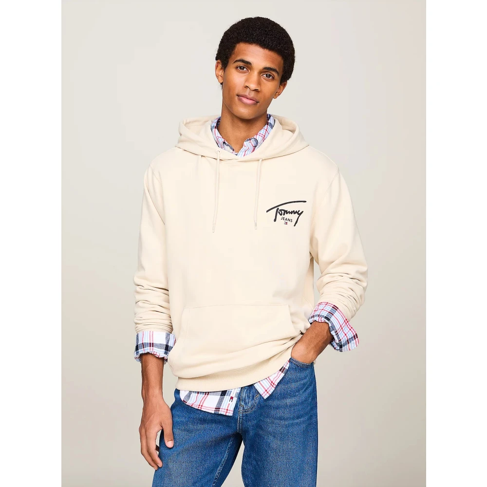 Tommy Jeans Grafische Sweat Hoodie Beige Heren