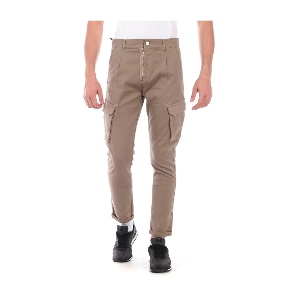 Daniele Alessandrini Men's Beige Slim-Fit Trousers, W32, Stylish Pj5634l3403835