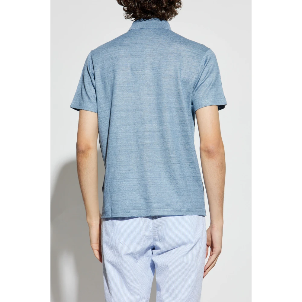 PAUL & SHARK Linnen Polo Blue Heren