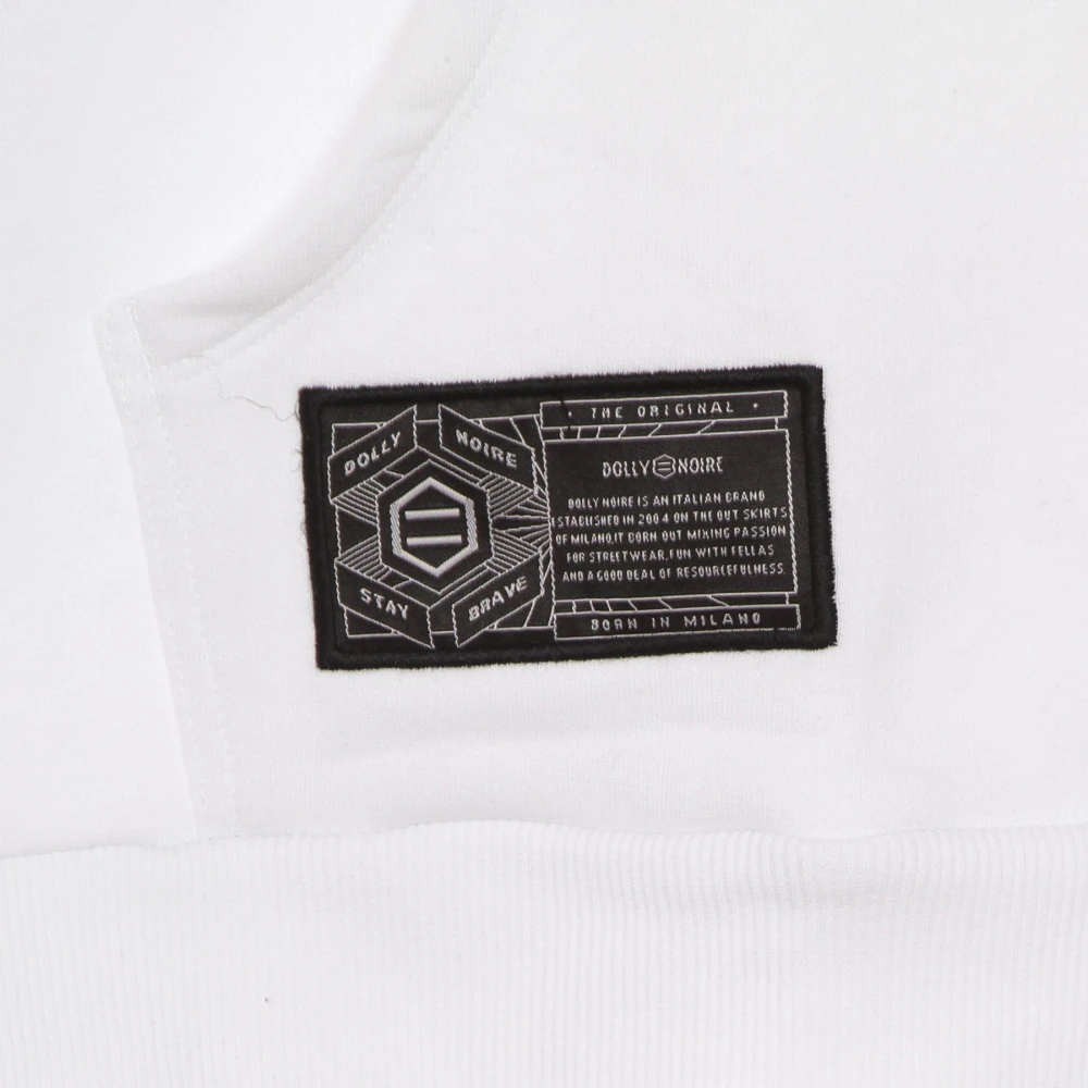 Dolly Noire Witte Logo Hoodie Stijlvol Comfortabel White Heren