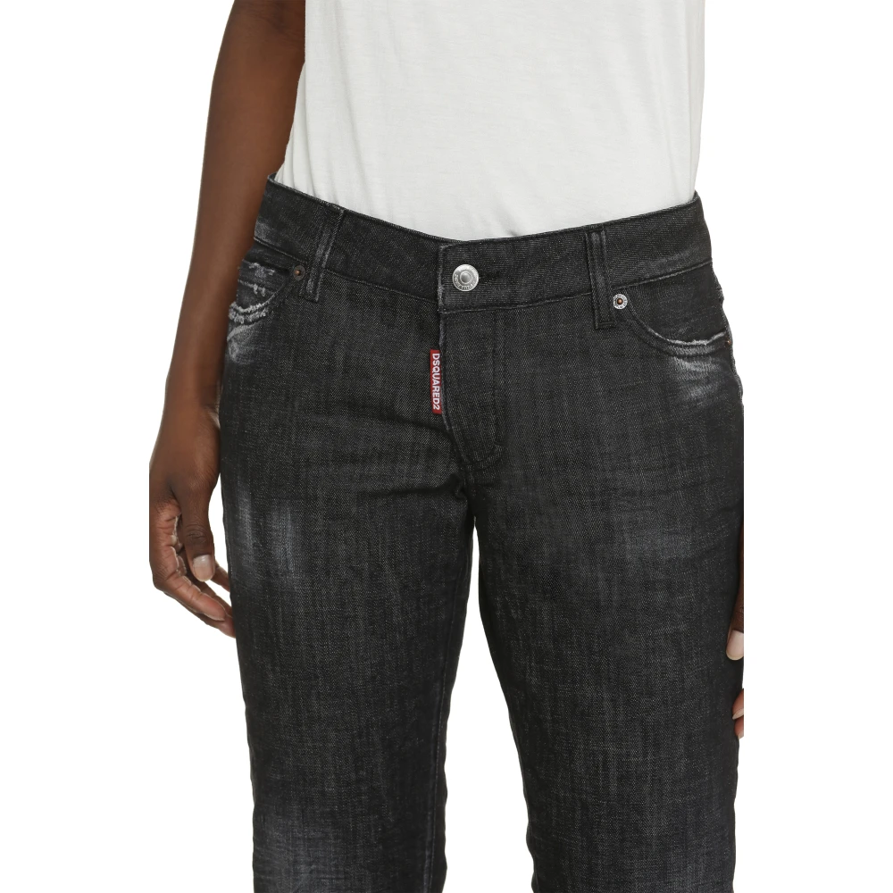 Dsquared2 Destroyed Effect 5-Pocket Jeans Black Dames