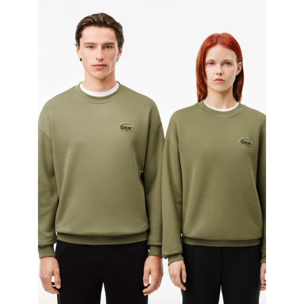 Lacoste Badge Sweatshirt Loose Fit (Groen Khaki) Green Heren