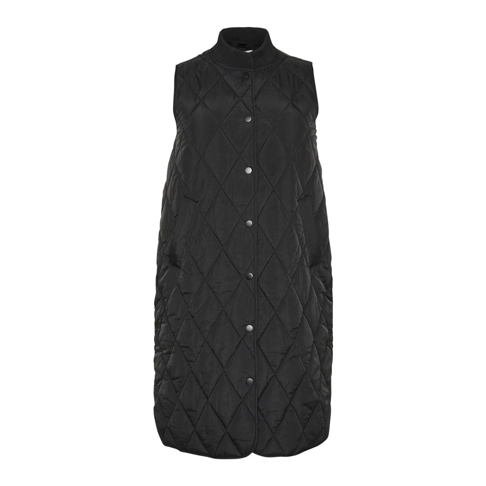 Kaffe Curve Gewatteerd Vest Jack Zwart Diep Black Dames
