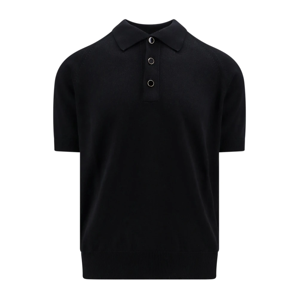 Lardini Zwart Wol Katoen T-Shirt Black Heren