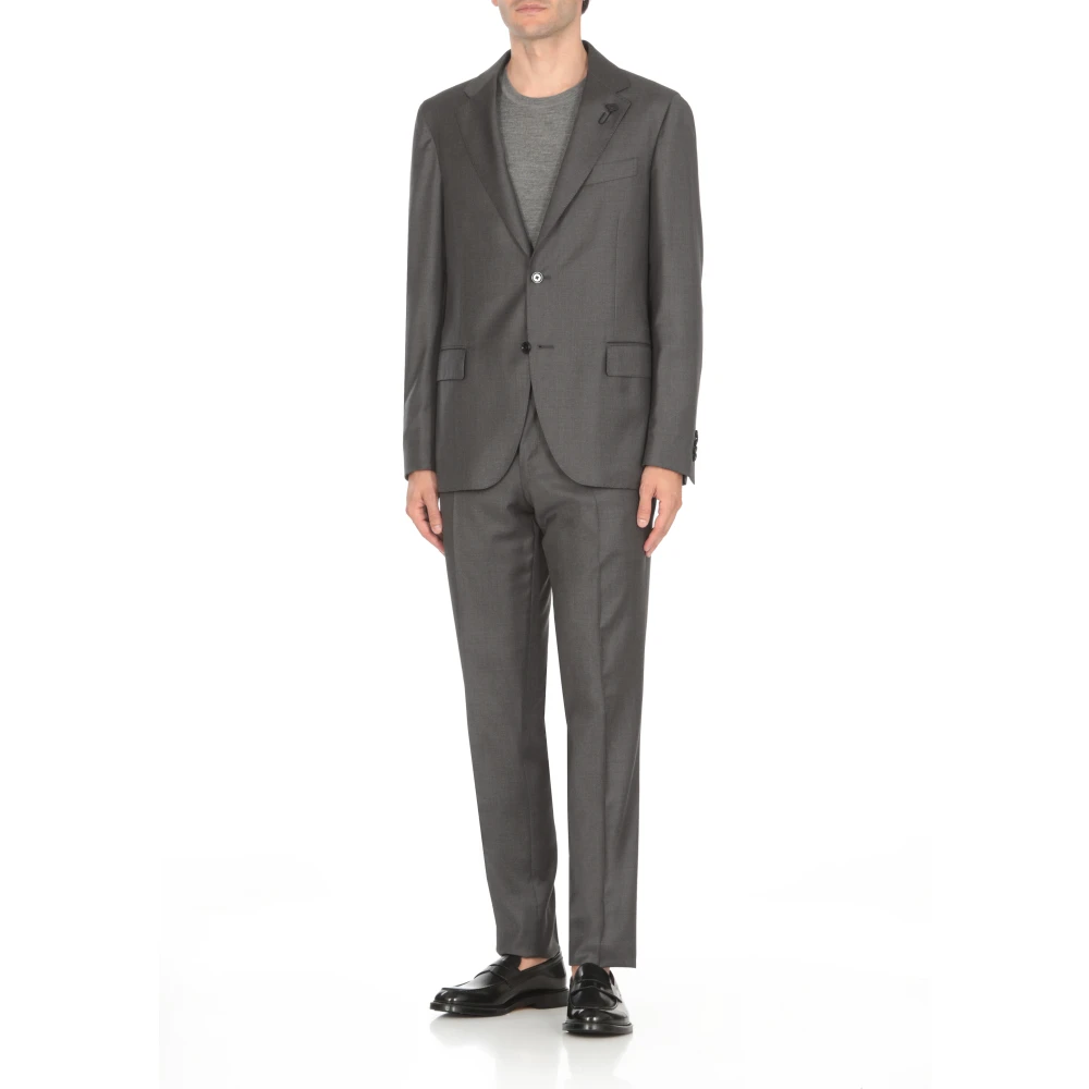 Lardini Grijze wollen pak met iconische pin Gray Heren