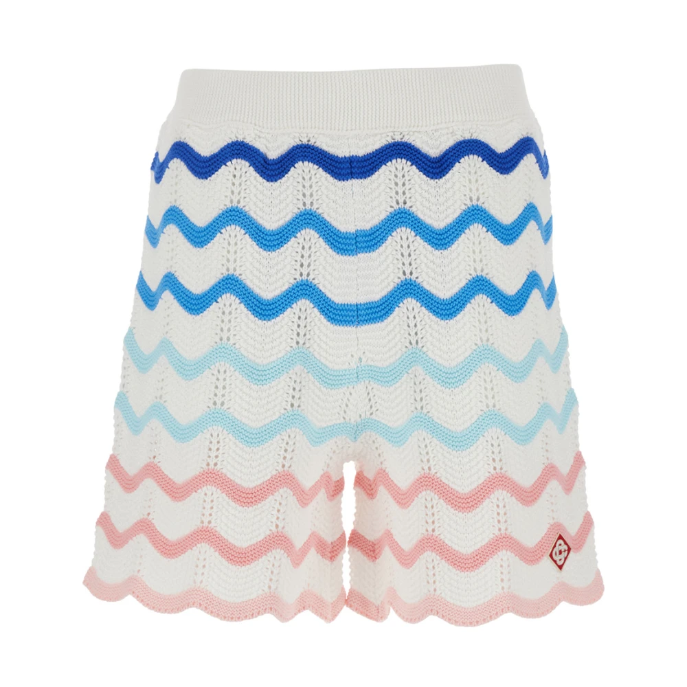Casablanca Gestreepte Wave Multicolor Logo Shorts Multicolor Heren