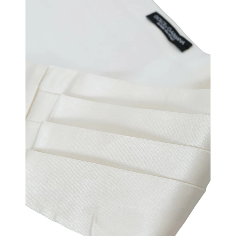 Dolce & Gabbana Witte Zijden Taille Cummerbund White Heren