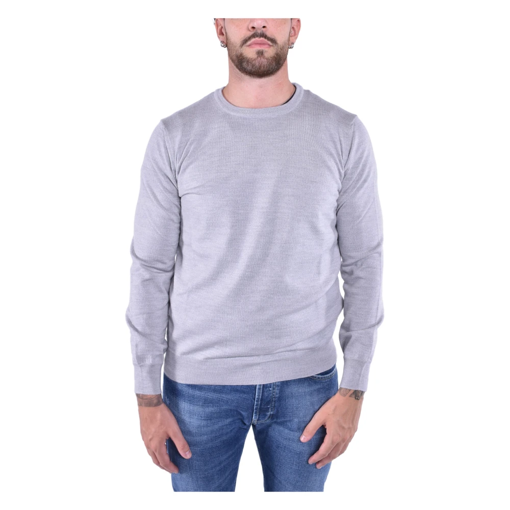 Kangra Wollen Crewneck Trui Gray Heren
