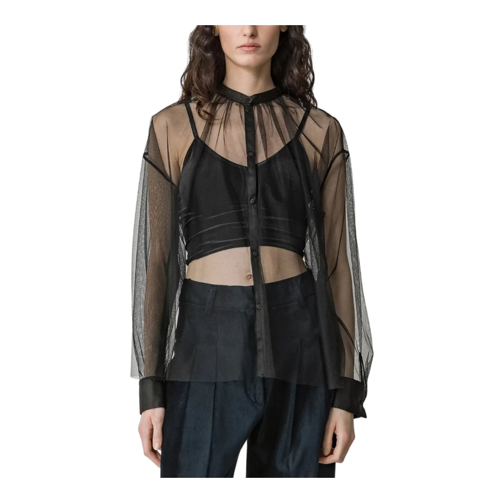 Forte Zwarte Mijn Shirt Stijlvol Black Dames