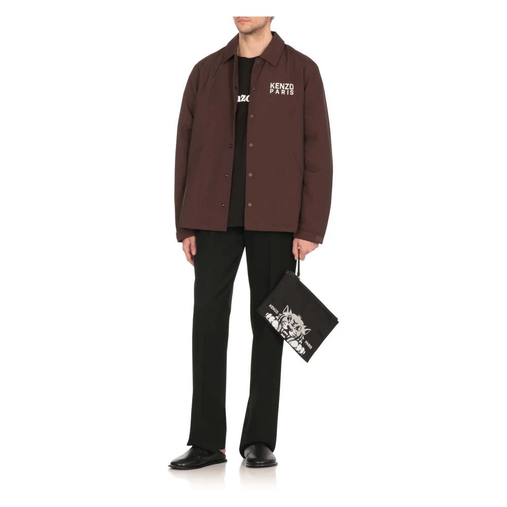 Kenzo Bruine jas met Happy Tiger-logo Brown Heren