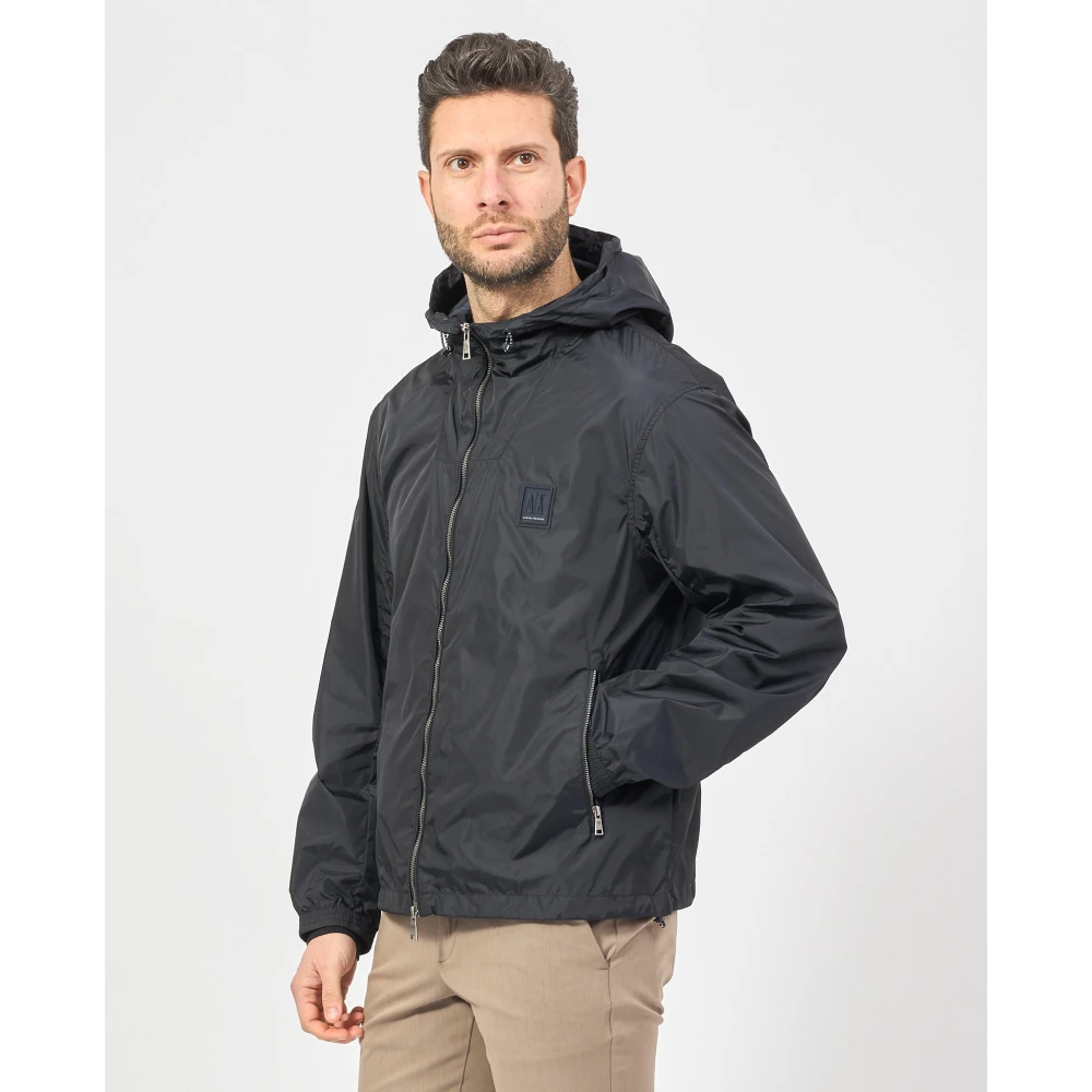 Armani Exchange Blauwe lente capuchonjas Blue Heren