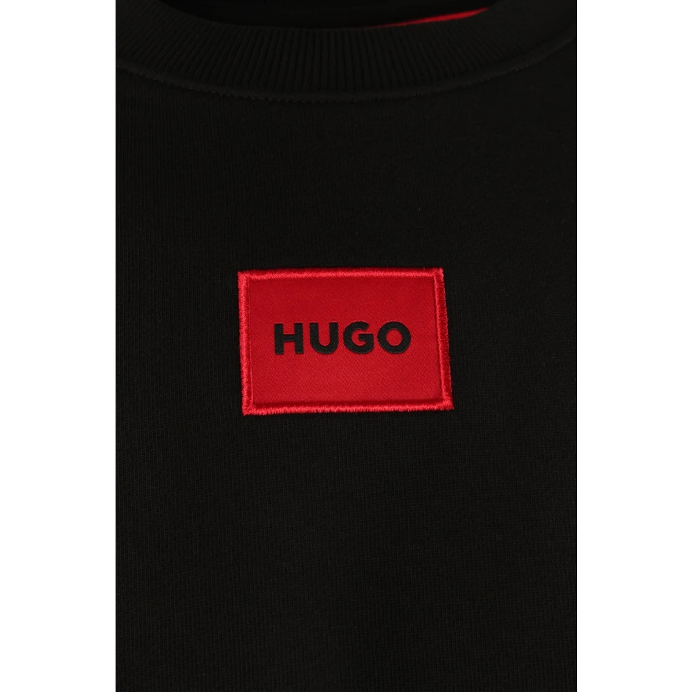 Hugo Boss Zwarte katoenen sweatshirt Black Heren