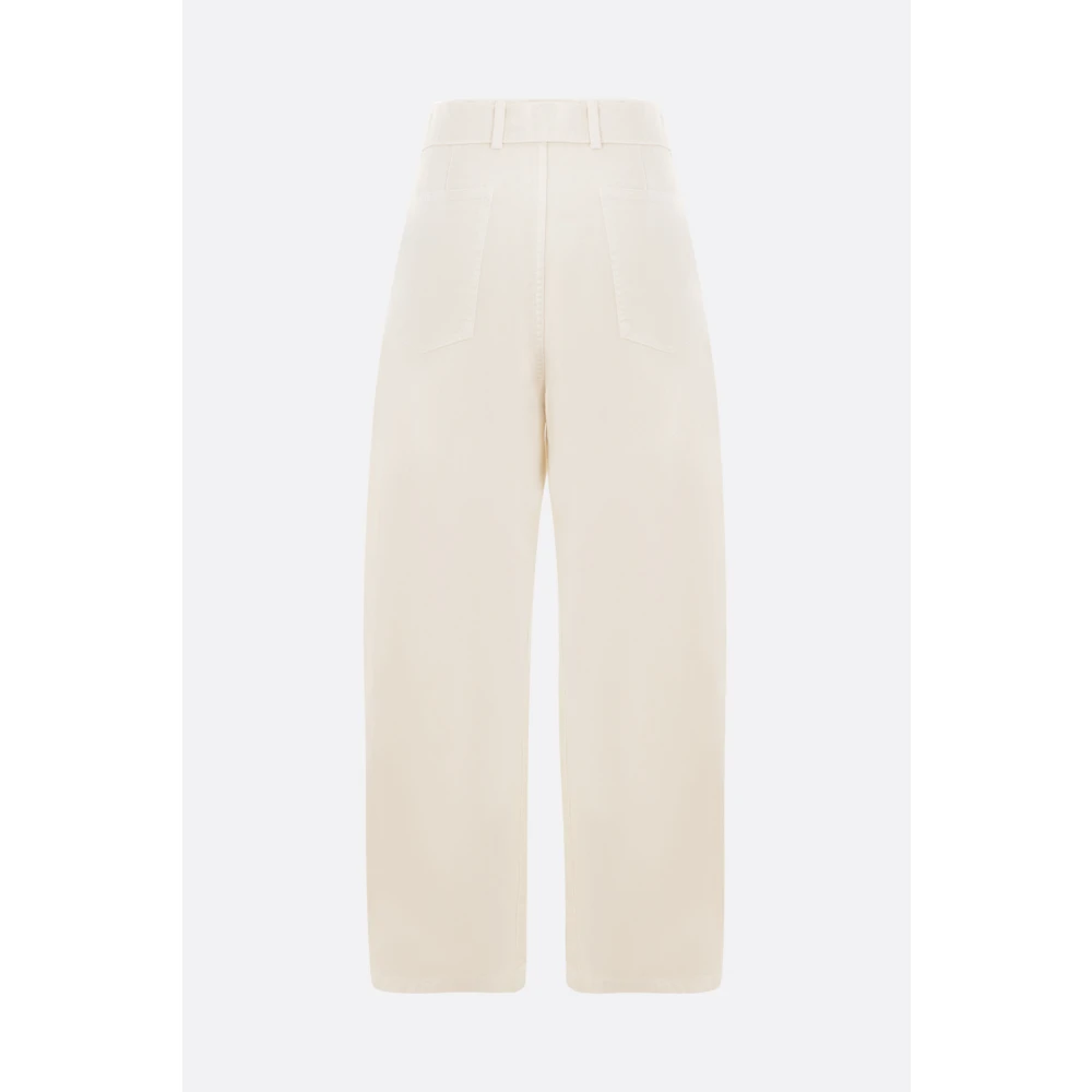 Lemaire Witte Loose-Fit Denim Broek White Dames