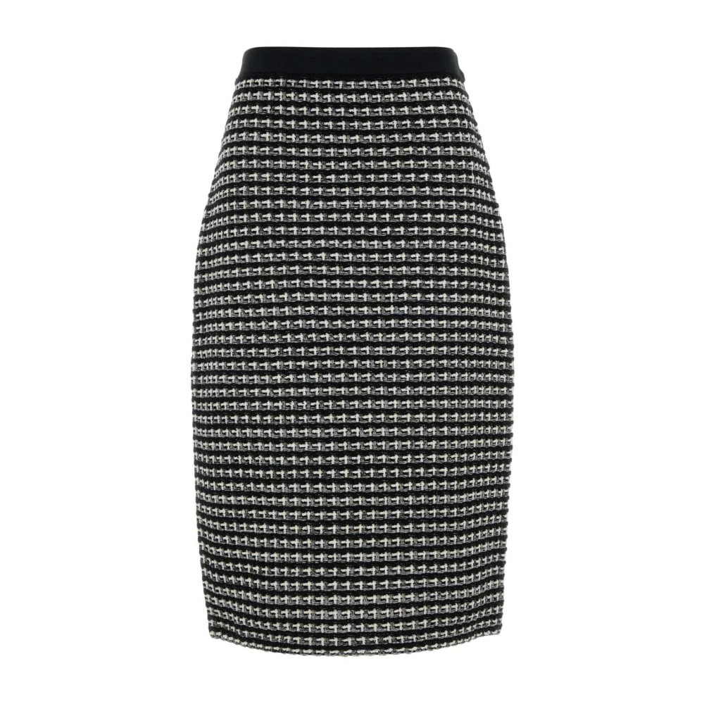 TORY BURCH Stijlvol Geborduurde Tweed Rok Black Dames