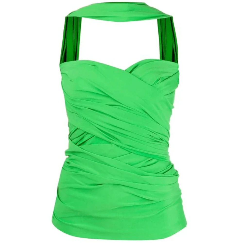 Balenciaga Groene Gedrapeerde Jersey Top Green Dames