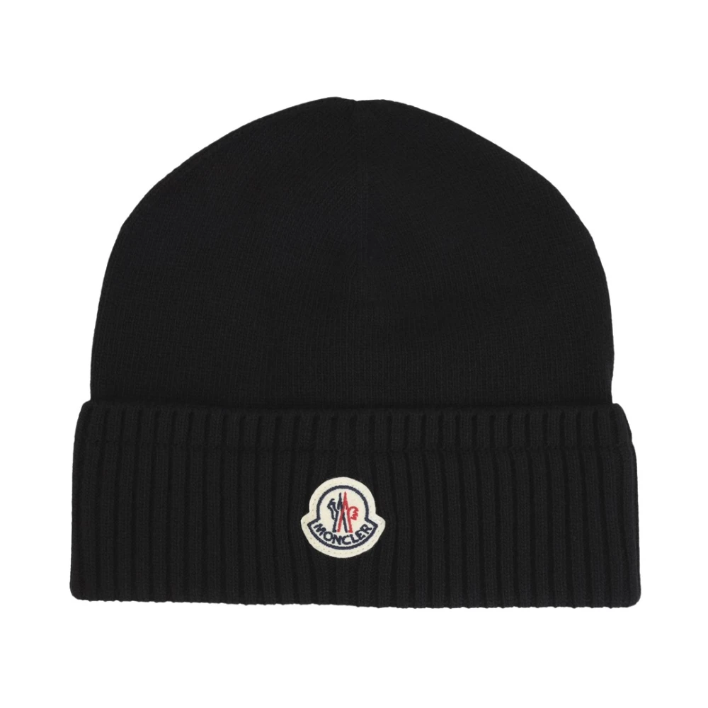 Moncler , Accessories, Male, Black, One Size, Wool Beanie