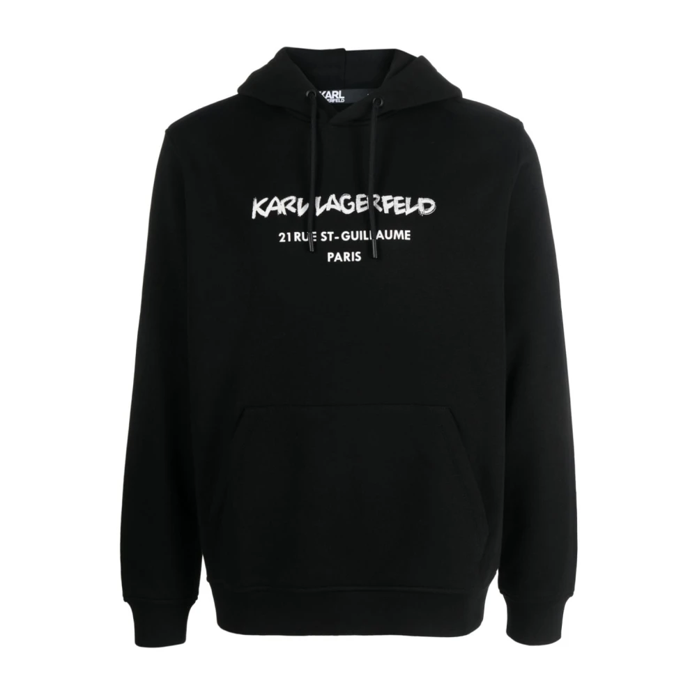Karl Lagerfeld Zwarte Logo Print Sweaters Black Heren